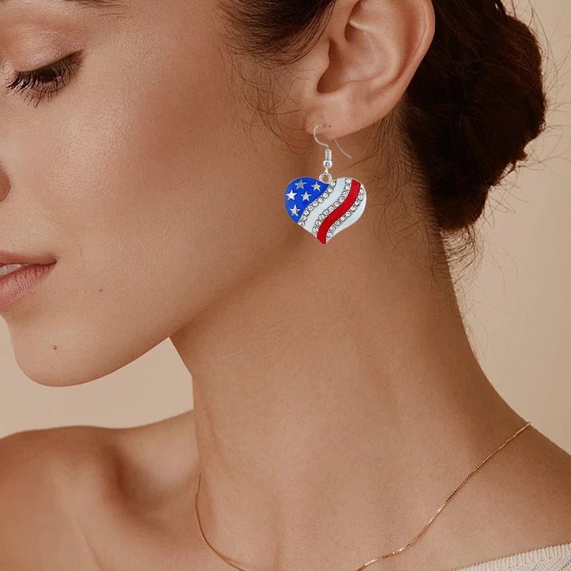 ecozran Halloween, Christmas, 4th of July Patriotic Earrings, Holiday Earrings Independence Day Stud Dangle Drop Earrings Hook Fashion Jewelry Gift for Women - Image 3